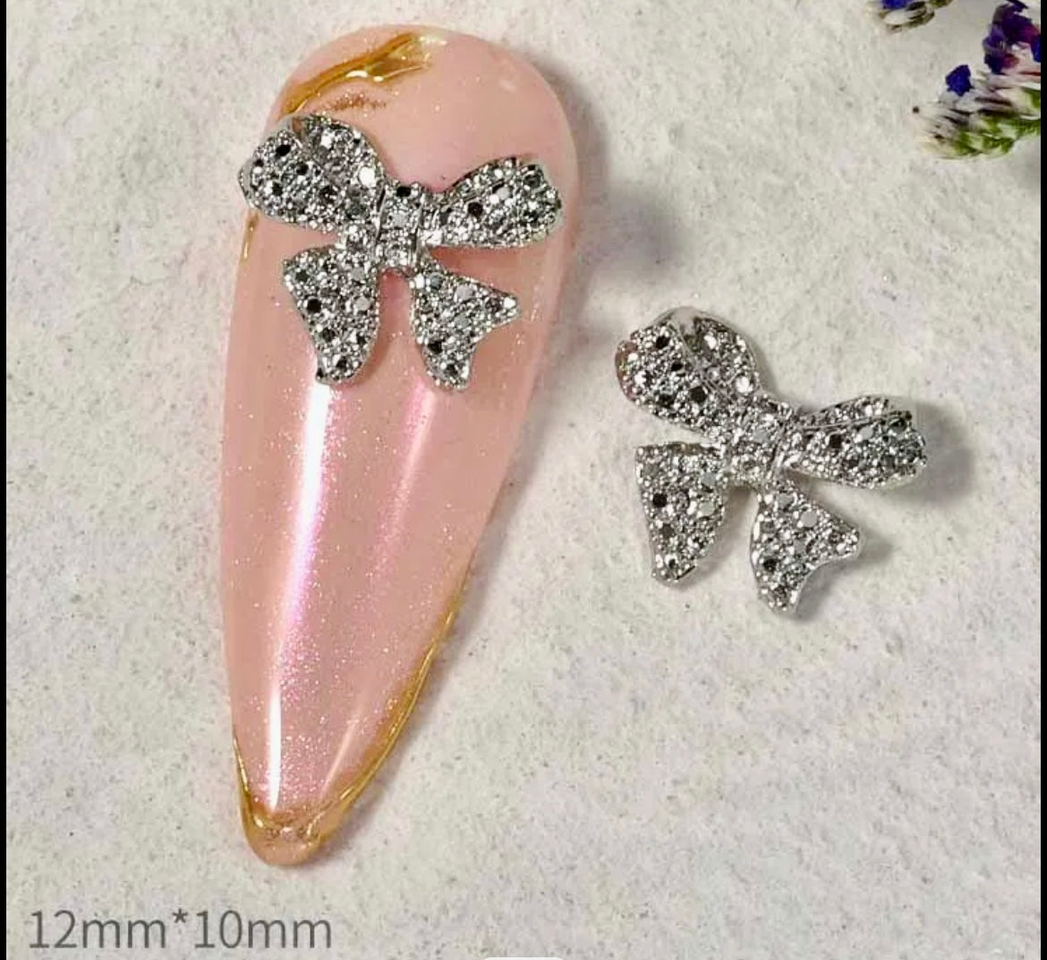 3D Metallic Rhinestone Nail Art