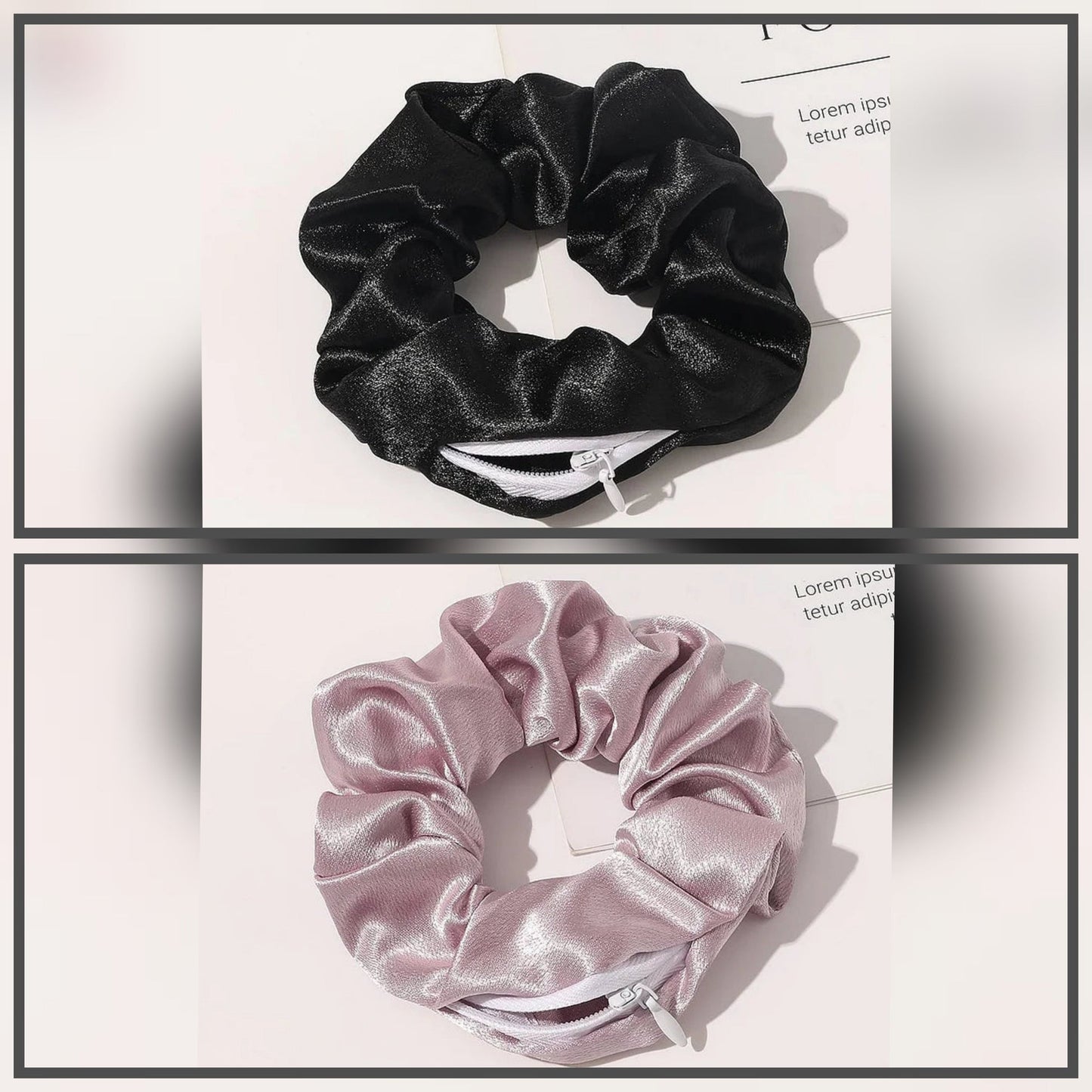 Scrunchie With Zipper Pocket Storage