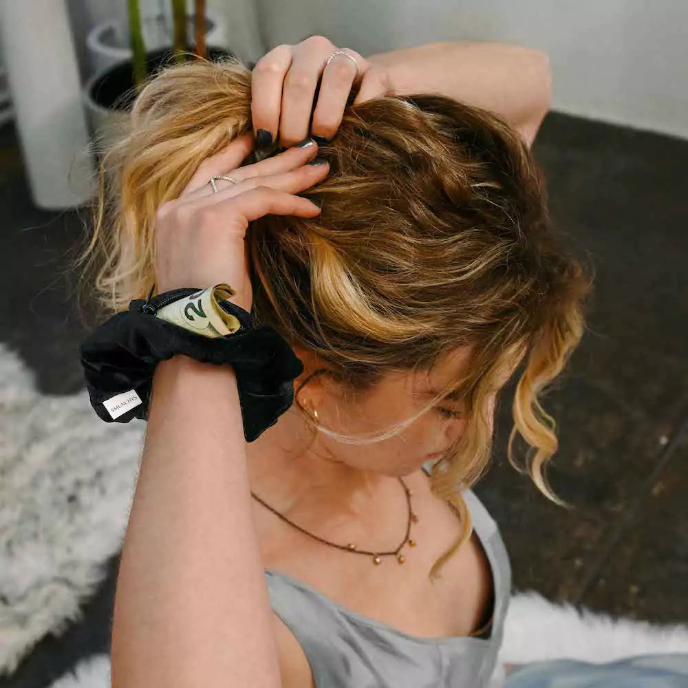 Scrunchie With Zipper Pocket Storage