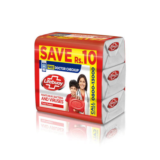 Lifebuoy Bar Total Protect Trio (Red) 130G